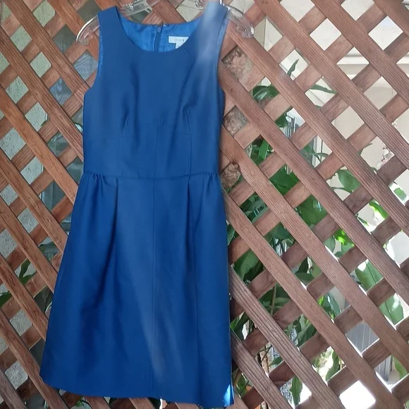J Crew Sleeveless Silk Wool Blend Dress Royal Blue, Size 2 J Crew Sleeveless Silk Wool Blend Dress Royal Blue, Size 2